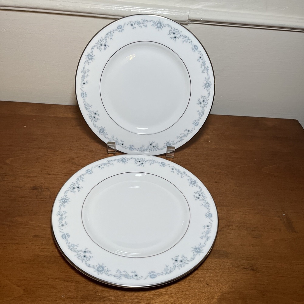 Royal Doulton Angelique H4997 Two Salad Dessert Plates, 8" Blue, Volume Discount